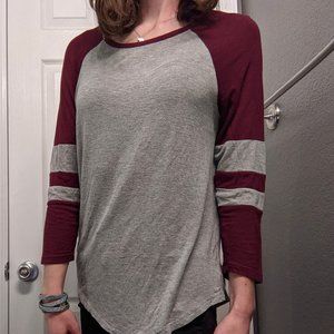 Stripe sleeve/baseball tee